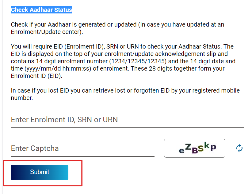 Update your address online Aadhar correction