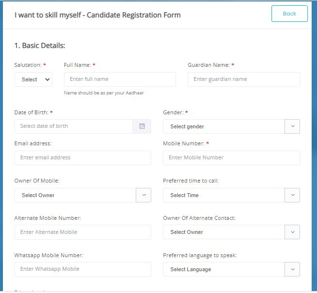 PM Kaushal Vikas yojana Registration Form Online