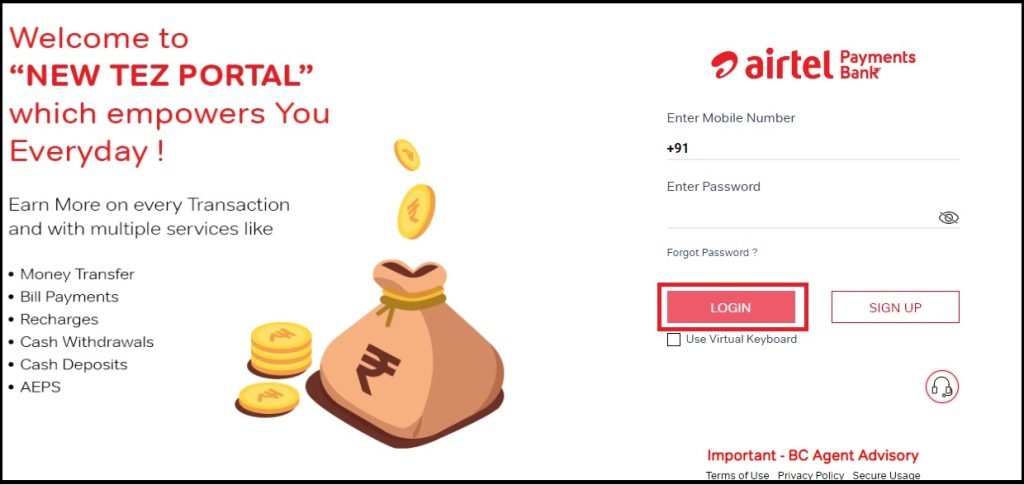 AirtelTez Login Portal login
