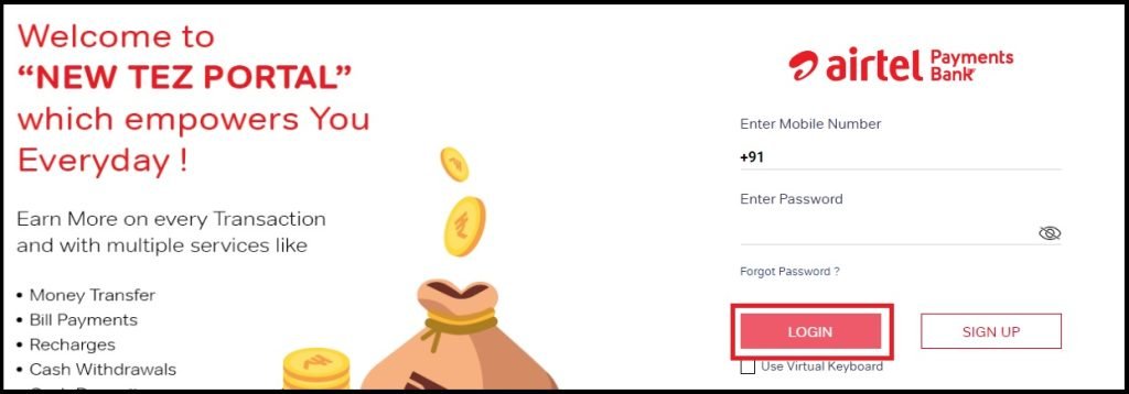 airtel tez portal registration