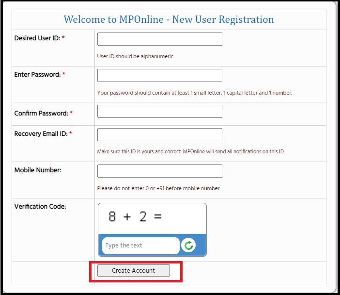 MP Online Kiosk Citizen Registration