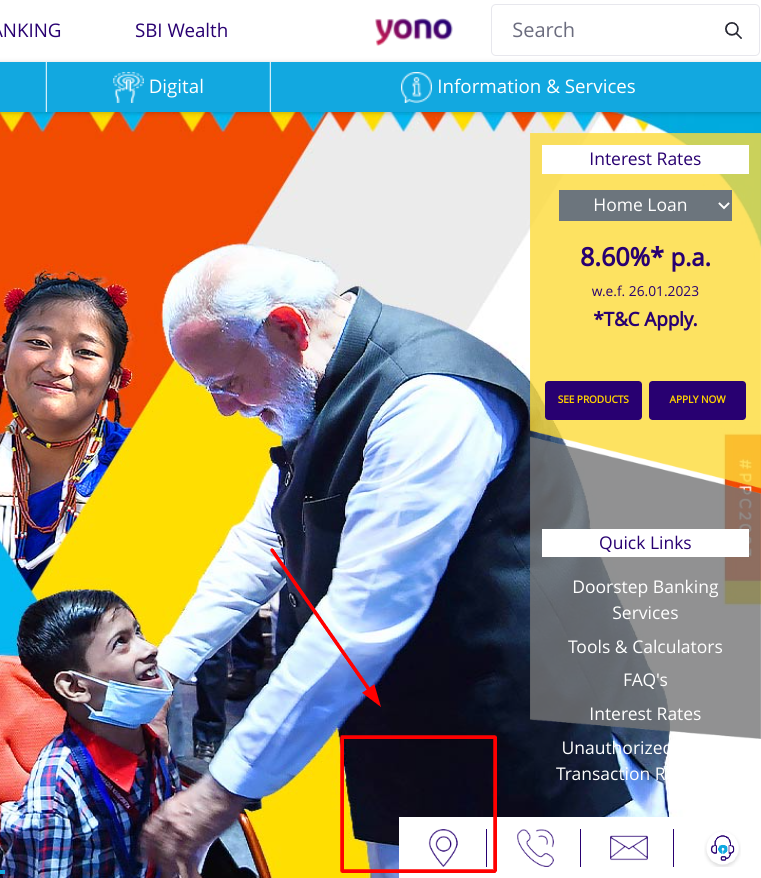 SBI की आधिकारिक वेबसाइट के माध्यम से ब्रांच कोड का पता करना